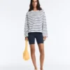 Cămășă boxy oversize din amestec de bumbac, cu mâneci lungi și imprimeu cu dungi Cămășă boxy oversize din amestec de bumbac, cu mâneci lungi și imprimeu cu dungi