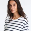 Cămășă boxy oversize din amestec de bumbac, cu mâneci lungi și imprimeu cu dungi Cămășă boxy oversize din amestec de bumbac, cu mâneci lungi și imprimeu cu dungi