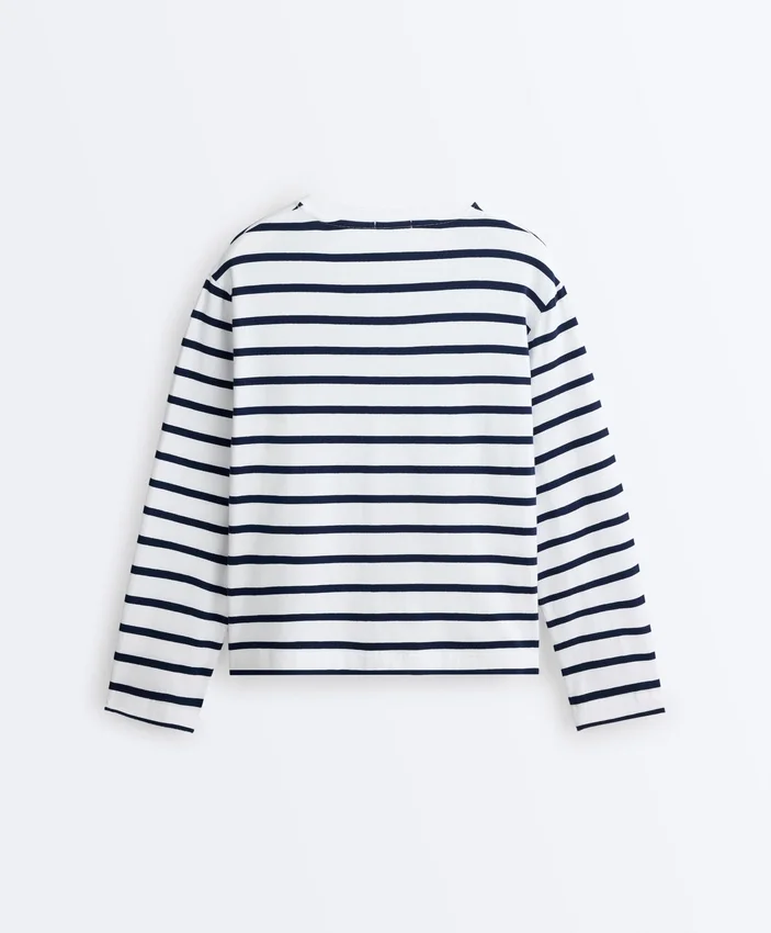 Cămășă boxy oversize din amestec de bumbac, cu mâneci lungi și imprimeu cu dungi Cămășă boxy oversize din amestec de bumbac, cu mâneci lungi și imprimeu cu dungi