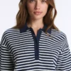 Cămășă de tricot cu dungi, 100% bumbac Cămășă de tricot cu dungi, 100% bumbac