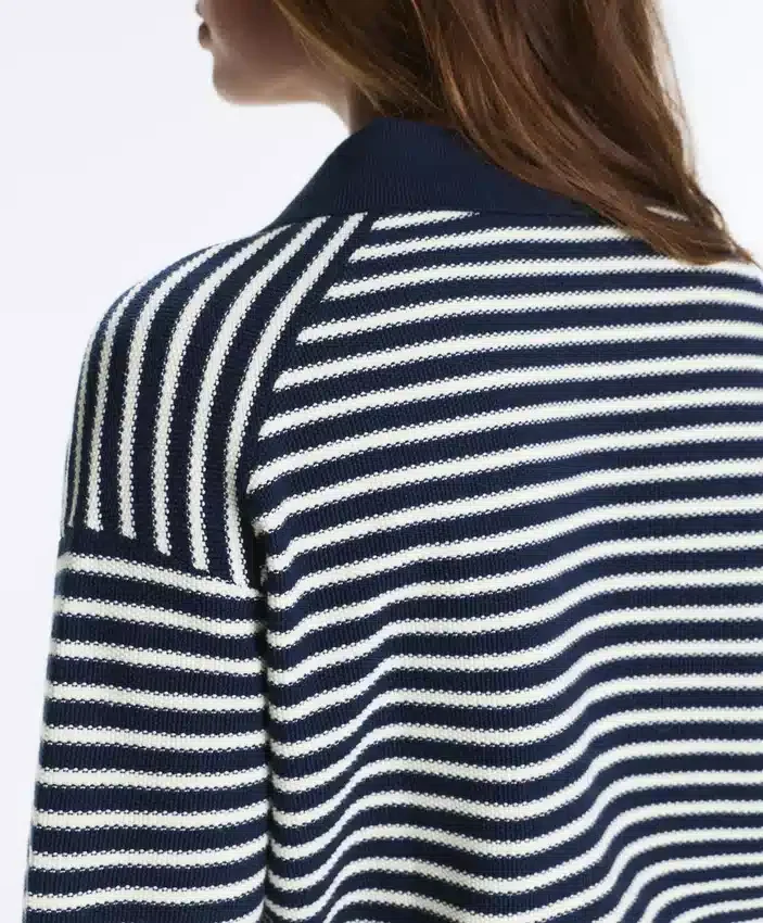 Cămășă de tricot cu dungi, 100% bumbac Cămășă de tricot cu dungi, 100% bumbac