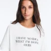 Cămășă dreptă, cu mâneci scurte, din amestec de bumbac, cu slogan Cămășă dreptă, cu mâneci scurte, din amestec de bumbac, cu slogan