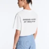 Cămășă dreptă din amestec de bumbac cu slogan Cămășă dreptă din amestec de bumbac cu slogan