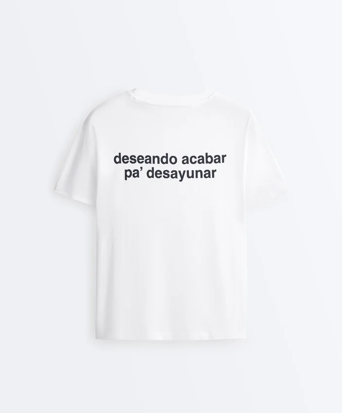 Cămășă dreptă din amestec de bumbac cu slogan Cămășă dreptă din amestec de bumbac cu slogan