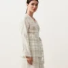 Cămășă kimono din amestec de in și lyocell cu imprimeu în carouri Cămășă kimono din amestec de in și lyocell cu imprimeu în carouri