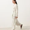 Cămășă kimono din amestec de in și lyocell cu imprimeu în carouri Cămășă kimono din amestec de in și lyocell cu imprimeu în carouri