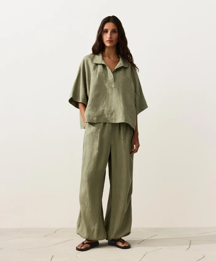 Cămășă oversize cu mâneci scurte, 100% in Cămășă oversize cu mâneci scurte, 100% in