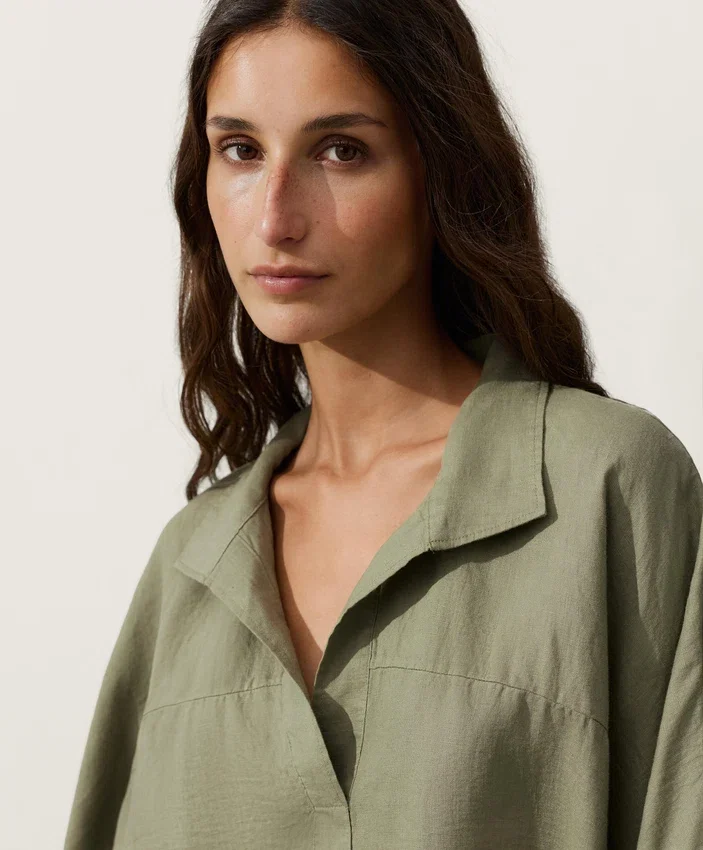 Cămășă oversize cu mâneci scurte, 100% in Cămășă oversize cu mâneci scurte, 100% in