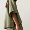 Cămășă oversize cu mâneci scurte, 100% in Cămășă oversize cu mâneci scurte, 100% in