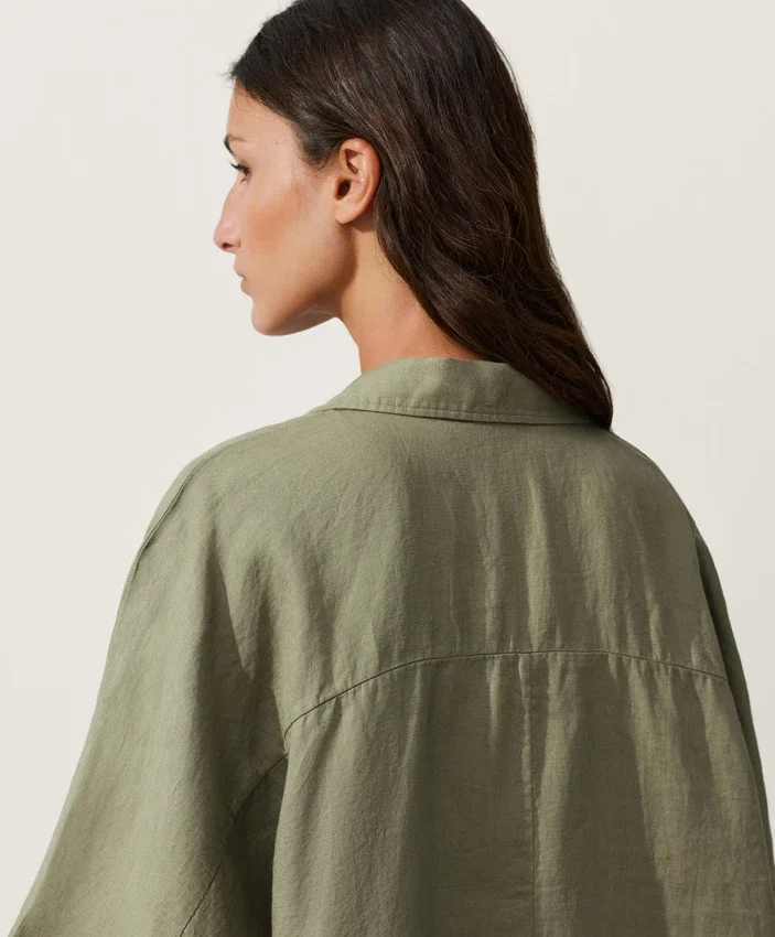 Cămășă oversize cu mâneci scurte, 100% in Cămășă oversize cu mâneci scurte, 100% in