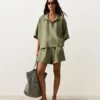 Cămășă oversize cu mâneci scurte, 100% in Cămășă oversize cu mâneci scurte, 100% in
