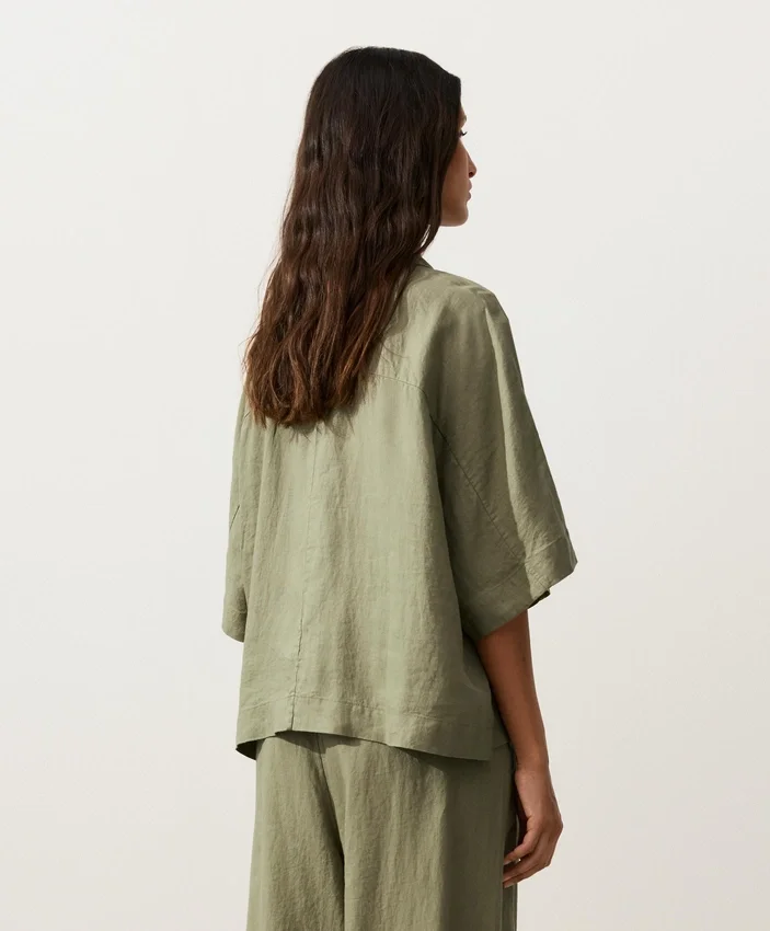 Cămășă oversize cu mâneci scurte, 100% in Cămășă oversize cu mâneci scurte, 100% in