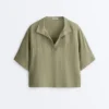 Cămășă oversize cu mâneci scurte, 100% in Cămășă oversize cu mâneci scurte, 100% in