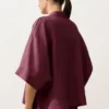 Cămășă oversize cu mâneci scurte din 100% in Cămășă oversize cu mâneci scurte din 100% in