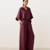 Cămășă oversize cu mâneci scurte din 100% in Cămășă oversize cu mâneci scurte din 100% in