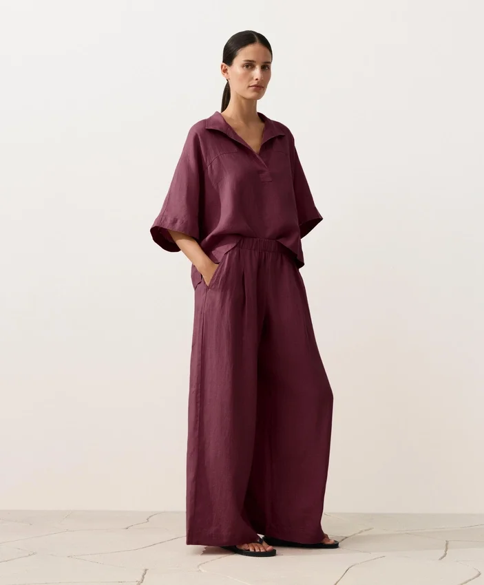 Cămășă oversize cu mâneci scurte din 100% in Cămășă oversize cu mâneci scurte din 100% in