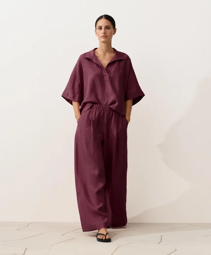 Cămășă oversize cu mâneci scurte din 100% in Cămășă oversize cu mâneci scurte din 100% in
