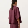 Cămășă oversize cu mâneci scurte din 100% in Cămășă oversize cu mâneci scurte din 100% in