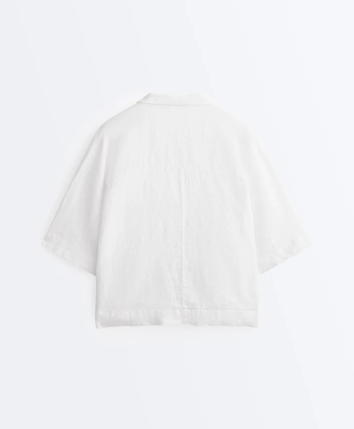 Cămășă oversized cu mâneci scurte, 100% in Cămășă oversized cu mâneci scurte, 100% in