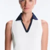 Cămășă polo fără mâneci Comfortlux cu detalii contrastante