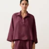 Cămășă polo oversize cu mâneci lungi, 100% in