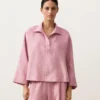 Cămășă polo oversize cu mâneci lungi, 100% in Cămășă polo oversize cu mâneci lungi, 100% in