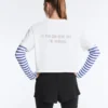 Cămășă scurtă, dreptă, din amestec de bumbac, cu slogan Cămășă scurtă, dreptă, din amestec de bumbac, cu slogan
