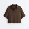 Cămășa polo oversize cu mâneci scurte, 100% in