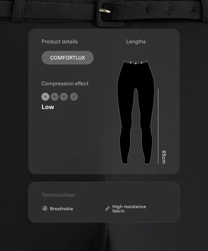 Colanți Comfortlux cu talie înaltă de 65 cm, lungi până la gleznă, cu curea Colanți Comfortlux cu talie înaltă de 65 cm, lungi până la gleznă, cu curea
