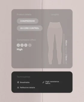Colanți compresivi cu talie înaltă și contrast, lungi până la gleznă Colanți compresivi cu talie înaltă și contrast, lungi până la gleznă