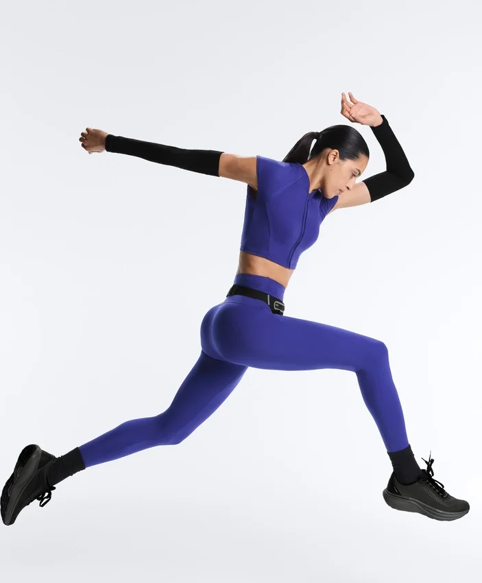 Colanți cu talie înaltă, Compressive, reflectorizanți, lungi până la gleznă Colanți cu talie înaltă, Compressive, reflectorizanți, lungi până la gleznă