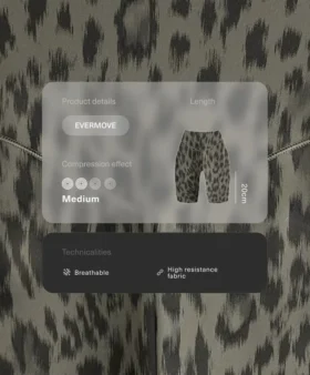 Colanți de ciclism Evermove cu talie înaltă de 20 cm, cu imprimeu leopard Colanți de ciclism Evermove cu talie înaltă de 20 cm, cu imprimeu leopard
