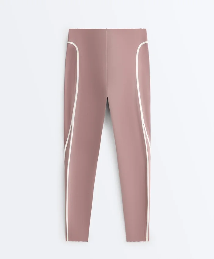 Colanți lungi până la gleznă, cu talie înaltă, Compressive Core Control, cu detalii contrastante Colanți lungi până la gleznă, cu talie înaltă, Compressive Core Control, cu detalii contrastante