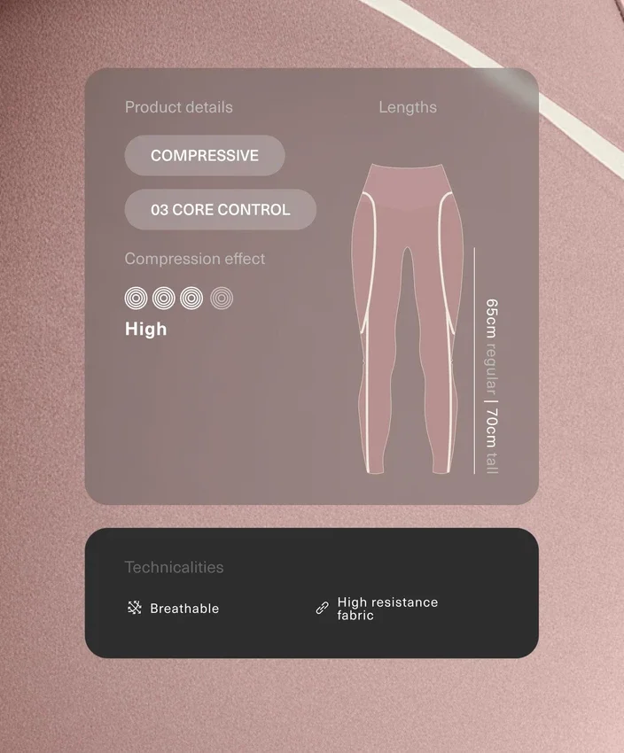 Colanți lungi până la gleznă, cu talie înaltă, Compressive Core Control, cu detalii contrastante Colanți lungi până la gleznă, cu talie înaltă, Compressive Core Control, cu detalii contrastante