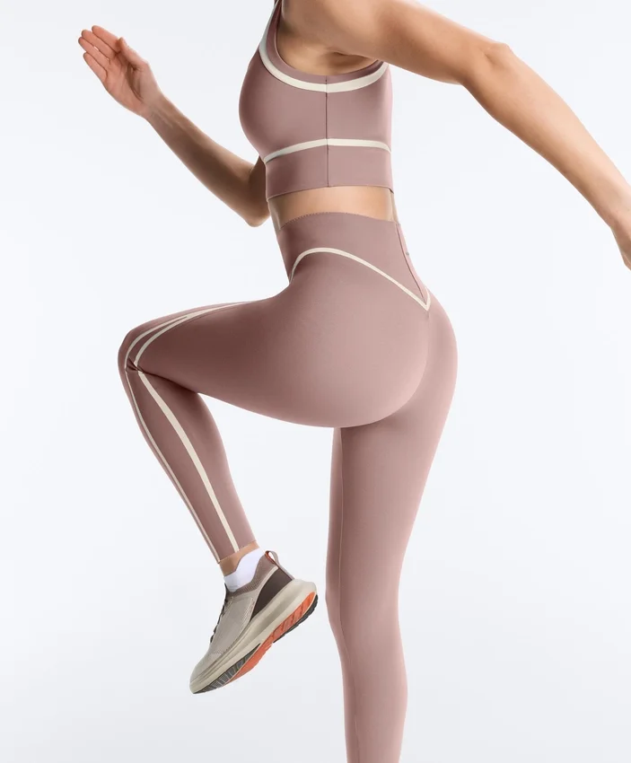 Colanți lungi până la gleznă, cu talie înaltă, Compressive Core Control, cu detalii contrastante Colanți lungi până la gleznă, cu talie înaltă, Compressive Core Control, cu detalii contrastante