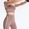 Colanți lungi până la gleznă, cu talie înaltă, Compressive Core Control, cu detalii contrastante Colanți lungi până la gleznă, cu talie înaltă, Compressive Core Control, cu detalii contrastante