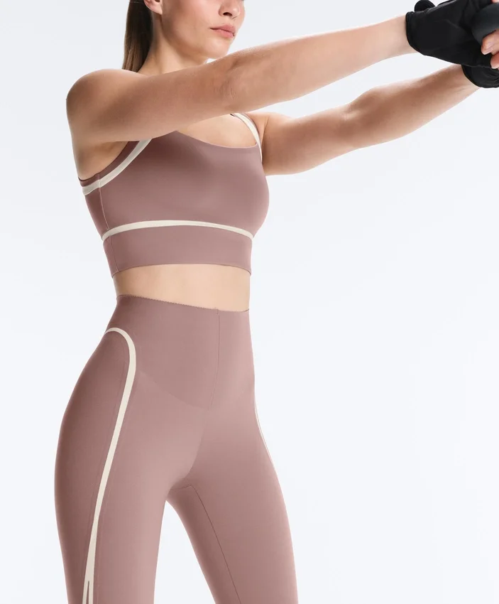 Colanți lungi până la gleznă, cu talie înaltă, Compressive Core Control, cu detalii contrastante Colanți lungi până la gleznă, cu talie înaltă, Compressive Core Control, cu detalii contrastante