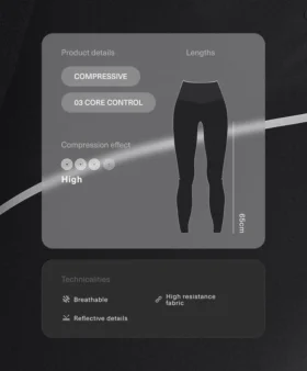 Colanți lungi până la gleznă, cu talie înaltă, reflectorizanți, cu compresie și Core Control Colanți lungi până la gleznă, cu talie înaltă, reflectorizanți, cu compresie și Core Control