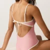 Costume de baie bandeau cu bordură contrastantă Costume de baie bandeau cu bordură contrastantă