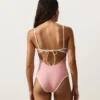 Costume de baie bandeau cu bordură contrastantă Costume de baie bandeau cu bordură contrastantă