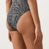 Costume de baie bandeau din țesătură smock cu imprimeu în carouri Costume de baie bandeau din țesătură smock cu imprimeu în carouri