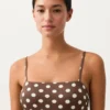 Costume de baie bandeau din piqué cu buline Costume de baie bandeau din piqué cu buline