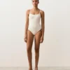 Costume de baie cu guler rotund din croșetat cu textură bule