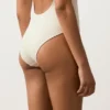 Costume de baie cu guler rotund din croșetat cu textură bule