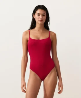 Costume de baie cu guler rotund din piqué
