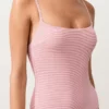 Costume de baie cu guler rotund în dungi Costume de baie cu guler rotund în dungi