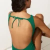 Costume de baie halter din piqué Costume de baie halter din piqué