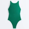 Costume de baie halter din piqué Costume de baie halter din piqué