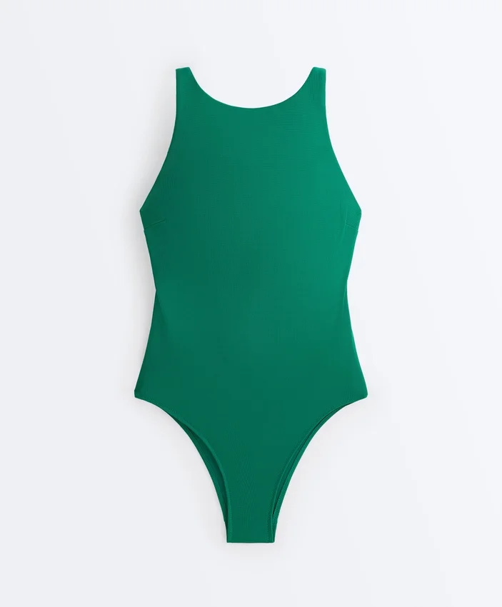 Costume de baie halter din piqué Costume de baie halter din piqué