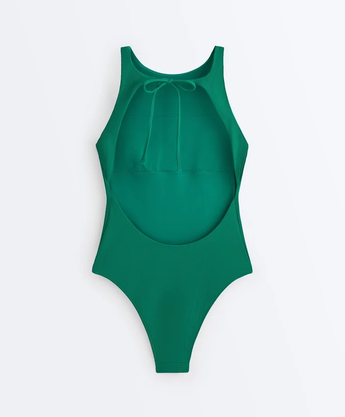 Costume de baie halter din piqué Costume de baie halter din piqué